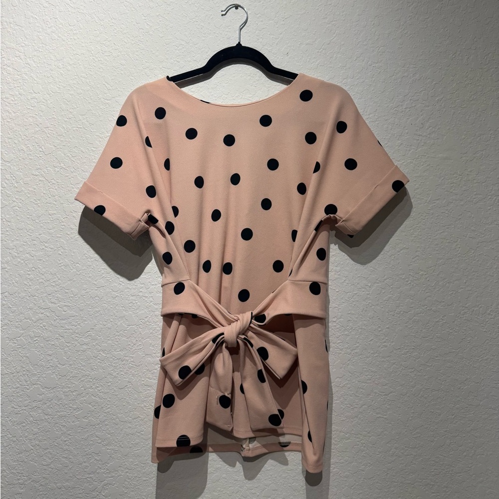 Pink Polka Dot Tie-Back Top